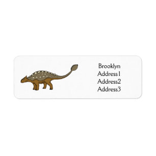 Ankylosaurus gepantserde dinosaurus illustratie etiket