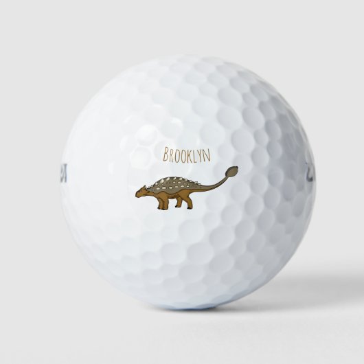Ankylosaurus gepantserde dinosaurus illustratie golfballen (Voorkant)