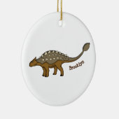 Ankylosaurus gepantserde dinosaurus illustratie keramisch ornament (Rechts)