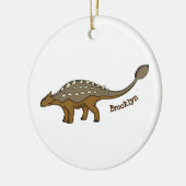 Ankylosaurus gepantserde dinosaurus illustratie keramisch ornament (Links)