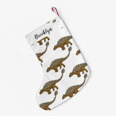 Ankylosaurus gepantserde dinosaurus illustratie kleine kerstsok (Achterkant (Hangend))