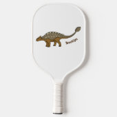 Ankylosaurus gepantserde dinosaurus illustratie pickleball paddle (Achterkant)