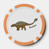 Ankylosaurus gepantserde dinosaurus illustratie poker chips (Achterkant)