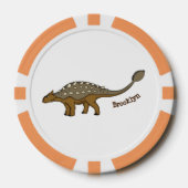 Ankylosaurus gepantserde dinosaurus illustratie poker chips (Voorkant)