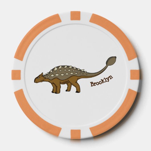 Ankylosaurus gepantserde dinosaurus illustratie poker chips (Voorkant)