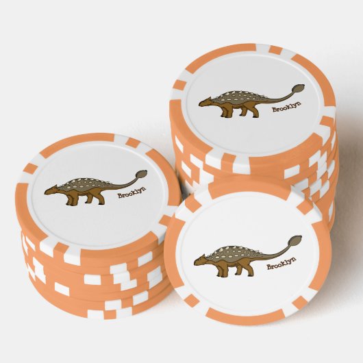 Ankylosaurus gepantserde dinosaurus illustratie poker chips (Opstapeling)