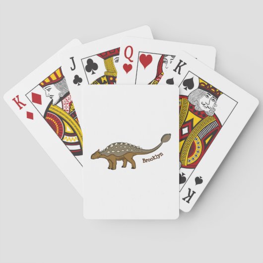 Ankylosaurus gepantserde dinosaurus illustratie pokerkaarten (Achterkant)