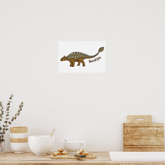 Ankylosaurus gepantserde dinosaurus illustratie poster (Keuken)