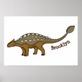 Ankylosaurus gepantserde dinosaurus illustratie poster (Voorkant)