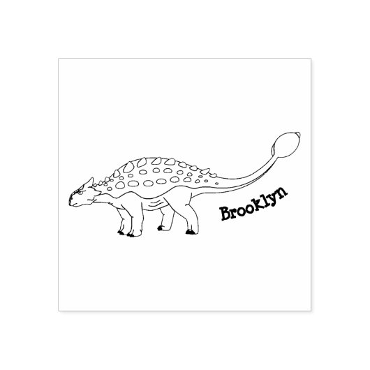 Ankylosaurus gepantserde dinosaurus illustratie rubberstempel (Afrduk)