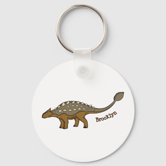 Ankylosaurus gepantserde dinosaurus illustratie sleutelhanger (Voorkant)