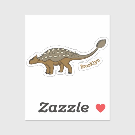 Ankylosaurus gepantserde dinosaurus illustratie sticker (Vel)