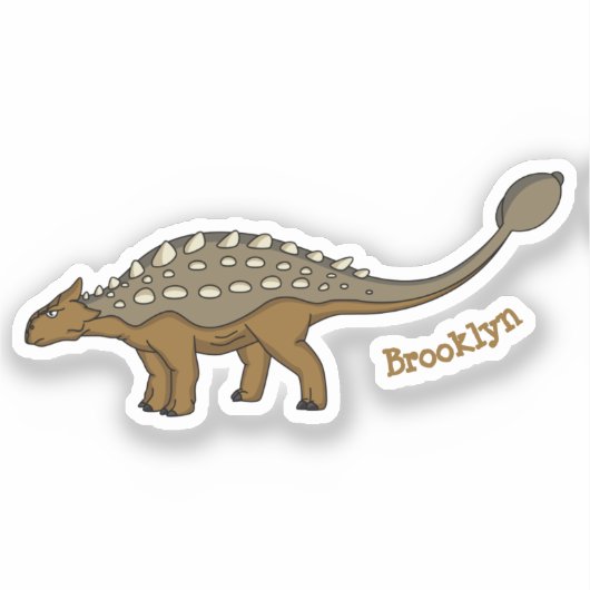 Ankylosaurus gepantserde dinosaurus illustratie sticker (Voorkant)