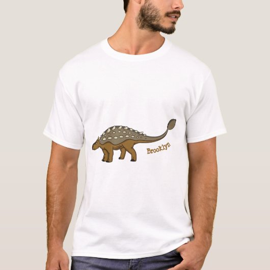 Ankylosaurus gepantserde dinosaurus illustratie t-shirt (Voorkant)