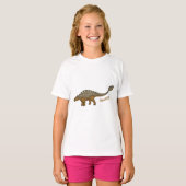 Ankylosaurus gepantserde dinosaurus illustratie t-shirt (Voorkant volledig)