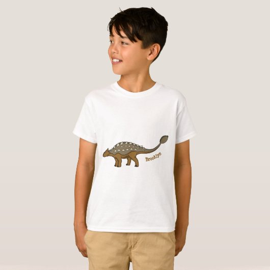 Ankylosaurus gepantserde dinosaurus illustratie t-shirt (Voorkant volledig)