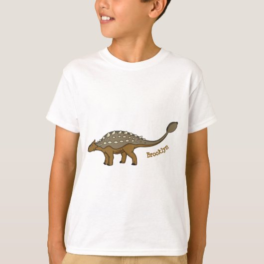 Ankylosaurus gepantserde dinosaurus illustratie t-shirt (Voorkant)
