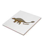 Ankylosaurus gepantserde dinosaurus illustratie tegeltje (Zijkant)