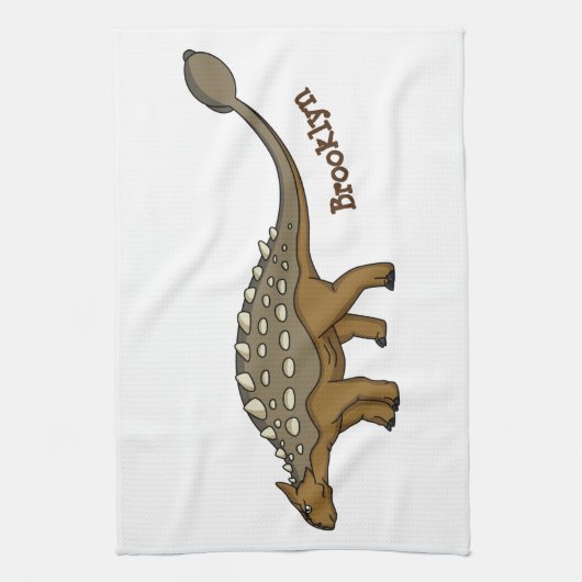 Ankylosaurus gepantserde dinosaurus illustratie theedoek (Verticaal)