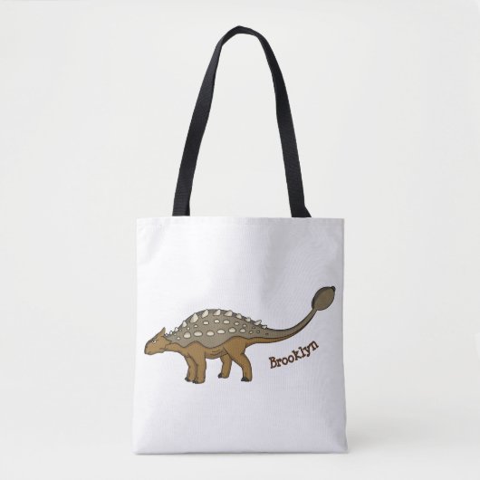 Ankylosaurus gepantserde dinosaurus illustratie tote bag (Voorkant)