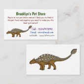 Ankylosaurus gepantserde dinosaurus illustratie visitekaartje (Voorkant / Achterkant)