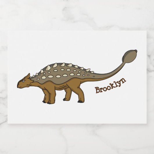 Ankylosaurus gepantserde dinosaurus illustratie voedselcontainer etiket (Enkel label)