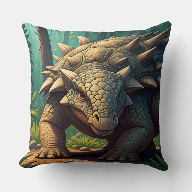 Ankylosaurus in het Oerwoud Kussen (Voorkant)