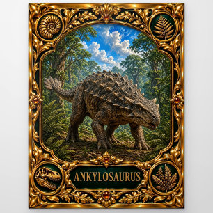 Ankylosaurus, met juwelen versierde erfstuk kunst briefkaart