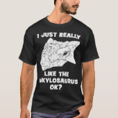 Ankylosaurus schedel fossielenjager grappig t-shirt (Voorkant)