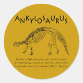 Ankylosaurus-Sticker Ronde Sticker (Voorkant)