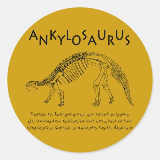 Ankylosaurus-Sticker Ronde Sticker (Voorkant)