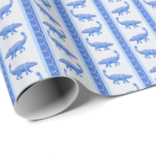 Ankylosaurus Streep  Cadeaupapier (Rol Hoek)