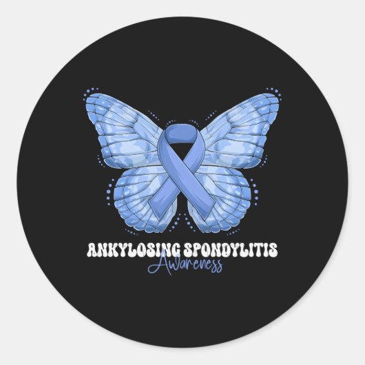 Ankyloserende spondylitis bewustzijn Maand Blauw l Ronde Sticker (Voorkant)