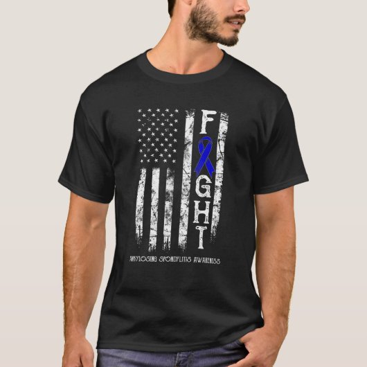 Ankylosing Spondylitis Warrior US Flag T-shirt (Voorkant)