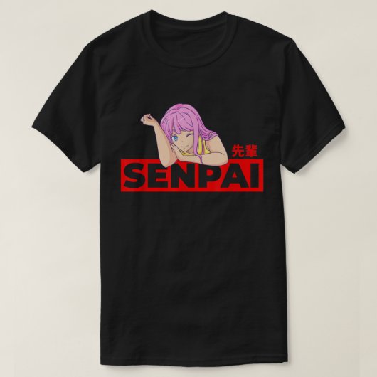 Anmie Aesthetic Senpai Waifu  T-shirt (Design voorkant)
