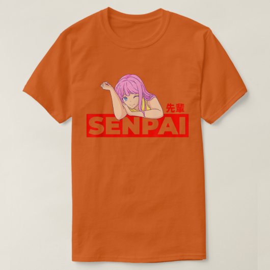 Anmie Aesthetic Senpai Waifu  T-shirt (Design voorkant)