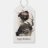 Anmutige japanische Geisha -  Cadeaulabel (Voorkant)
