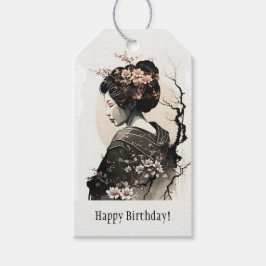 Anmutige japanische Geisha -  Cadeaulabel