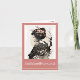 Anmutige japanische Geisha -  Kaart