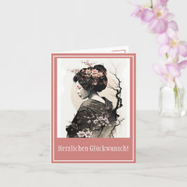 Anmutige japanische Geisha -  Kaart