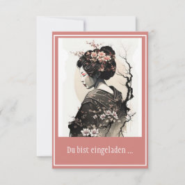 Anmutige japanische Geisha -  Kaart