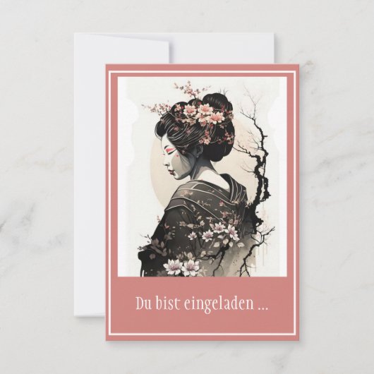 Anmutige japanische Geisha - Kaart (Voorkant)