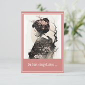 Anmutige japanische Geisha - Kaart (Staand voorkant)