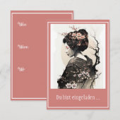 Anmutige japanische Geisha - Kaart (Voorkant / Achterkant)