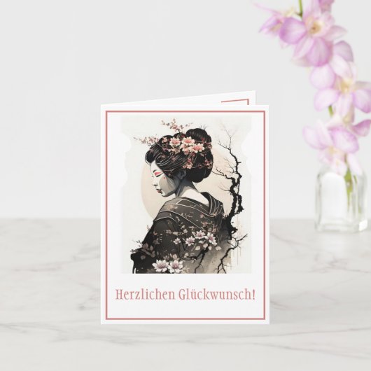 Anmutige japanische Geisha -  Kaart (Orchidee)