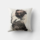Anmutige japanische Geisha -  Kussen (Achterkant)