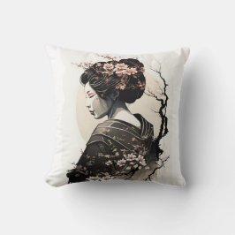 Anmutige japanische Geisha -  Kussen