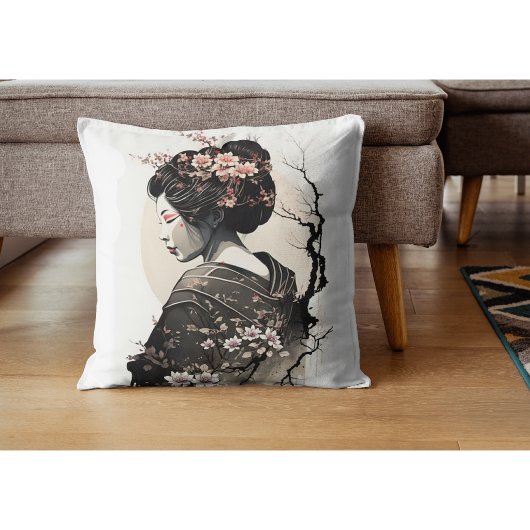 Anmutige japanische Geisha - Kussen