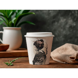 Anmutige japanische Geisha - Papieren Bekers