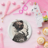 Anmutige japanische Geisha - Papieren Bordje (Feest)